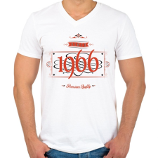 PRINTFASHION since-1966-red-black - Férfi V-nyakú póló - Fehér férfi póló