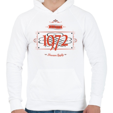 PRINTFASHION since-1972-red-black - Férfi kapucnis pulóver - Fehér