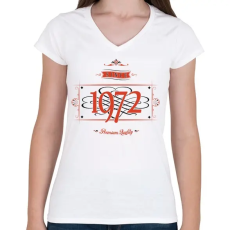 PRINTFASHION since-1972-red-black - Női V-nyakú póló - Fehér
