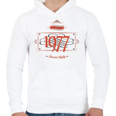PRINTFASHION since-1977-red-black - Férfi kapucnis pulóver - Fehér