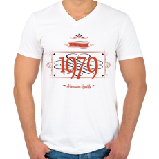 PRINTFASHION since-1979-red-black - Férfi V-nyakú póló - Fehér