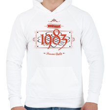 PRINTFASHION since-1983-red-black - Férfi kapucnis pulóver - Fehér férfi pulóver, kardigán