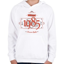 PRINTFASHION since-1985-red-black - Gyerek kapucnis pulóver - Fehér gyerek pulóver, kardigán