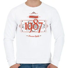 PRINTFASHION since-1987-red-black - Férfi pulóver - Fehér