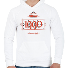 PRINTFASHION since-1990-red-black - Férfi kapucnis pulóver - Fehér férfi pulóver, kardigán