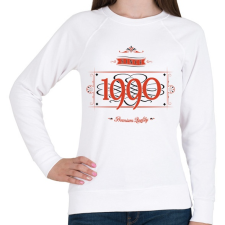 PRINTFASHION since-1990-red-black - Női pulóver - Fehér női pulóver, kardigán