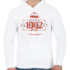 PRINTFASHION since-1992-red-black - Férfi kapucnis pulóver - Fehér férfi pulóver, kardigán