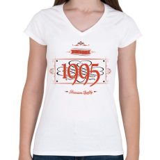 PRINTFASHION since-1995-red-black - Női V-nyakú póló - Fehér