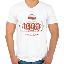 PRINTFASHION since-1999-red-black - Férfi V-nyakú póló - Fehér férfi póló