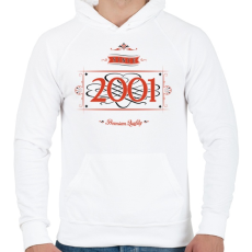 PRINTFASHION since-2001-red-black - Férfi kapucnis pulóver - Fehér