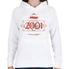 PRINTFASHION since-2001-red-black - Női kapucnis pulóver - Fehér női pulóver, kardigán