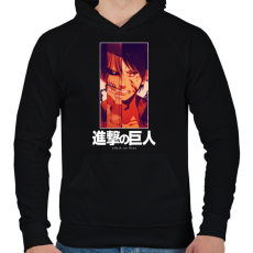 PRINTFASHION Singeki no kjodzsin character - Férfi kapucnis pulóver - Fekete