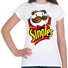 PRINTFASHION Singles - szinglik - Pringles paródia - Női póló - Fehér női póló