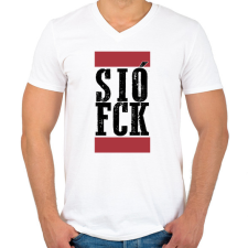 PRINTFASHION Siófck - Férfi V-nyakú póló - Fehér férfi póló