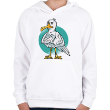 PRINTFASHION Sirály - Gyerek kapucnis pulóver - Fehér gyerek pulóver, kardigán