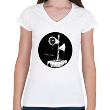 PRINTFASHION Siren head 3 - Női V-nyakú póló - Fehér női póló