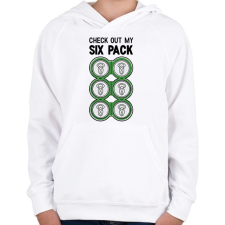 PRINTFASHION Six Pack Beer - Gyerek kapucnis pulóver - Fehér gyerek pulóver, kardigán