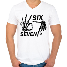 PRINTFASHION six seven kéz - Férfi V-nyakú póló - Fehér férfi póló