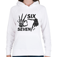 PRINTFASHION six seven kéz - Női kapucnis pulóver - Fehér női pulóver, kardigán