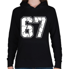 PRINTFASHION Six Seven - Női kapucnis pulóver - Fekete női pulóver, kardigán