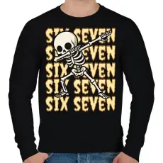 PRINTFASHION Six Seven Skeleton - Férfi pulóver - Fekete