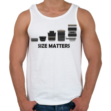 PRINTFASHION Size matters - Férfi atléta - Fehér atléta, trikó