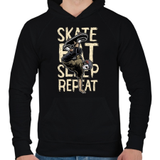 PRINTFASHION Skate Eat Sleep Repeat - Férfi kapucnis pulóver - Fekete férfi pulóver, kardigán