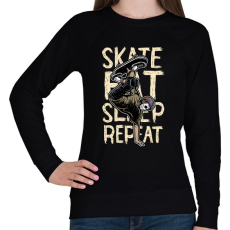 PRINTFASHION Skate Eat Sleep Repeat - Női pulóver - Fekete