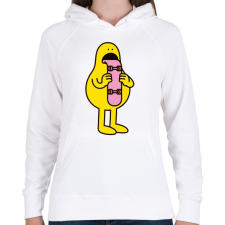 PRINTFASHION Skate-toung - Női kapucnis pulóver - Fehér női pulóver, kardigán