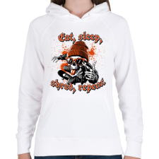 PRINTFASHION Skateboard Graphic - Női kapucnis pulóver - Fehér női pulóver, kardigán