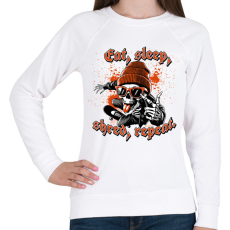 PRINTFASHION Skateboard Graphic - Női pulóver - Fehér
