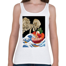 PRINTFASHION Skeleton eat sh*t - Női atléta - Fehér női trikó