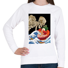 PRINTFASHION Skeleton eat sh*t - Női pulóver - Fehér női pulóver, kardigán