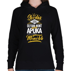 PRINTFASHION Skodás apuka - Női kapucnis pulóver - Fekete