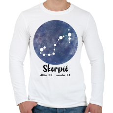 PRINTFASHION Skorpió - Férfi hosszú ujjú póló - Fehér