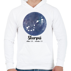 PRINTFASHION Skorpió - Férfi kapucnis pulóver - Fehér