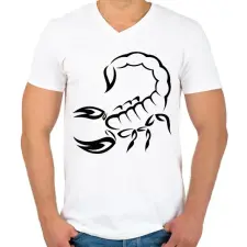 PRINTFASHION Skorpió  - Férfi V-nyakú póló - Fehér férfi póló