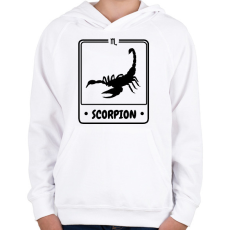 PRINTFASHION skorpió - Gyerek kapucnis pulóver - Fehér
