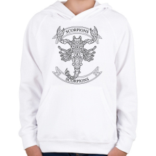 PRINTFASHION Skorpió - Gyerek kapucnis pulóver - Fehér gyerek pulóver, kardigán