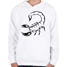 PRINTFASHION Skorpió  - Gyerek kapucnis pulóver - Fehér gyerek pulóver, kardigán