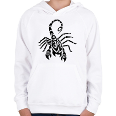 PRINTFASHION Skorpió  - Gyerek kapucnis pulóver - Fehér
