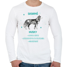 PRINTFASHION Skorpió - Husky - Férfi hosszú ujjú póló - Fehér férfi póló