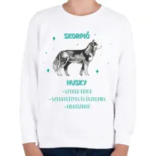 PRINTFASHION Skorpió - Husky - Gyerek pulóver - Fehér gyerek pulóver, kardigán