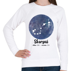 PRINTFASHION Skorpió - Női pulóver - Fehér