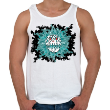 PRINTFASHION skull3dnavy - Férfi atléta - Fehér atléta, trikó