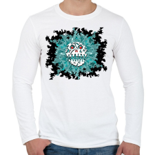 PRINTFASHION skull3dnavy - Férfi hosszú ujjú póló - Fehér férfi póló