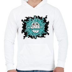 PRINTFASHION skull3dnavy - Férfi kapucnis pulóver - Fehér