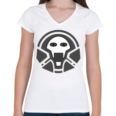 PRINTFASHION skull_1_2 - Női V-nyakú póló - Fehér