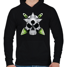 PRINTFASHION Skull and blade - Férfi kapucnis pulóver - Fekete