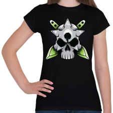 PRINTFASHION Skull and blade - Női póló - Fekete női póló